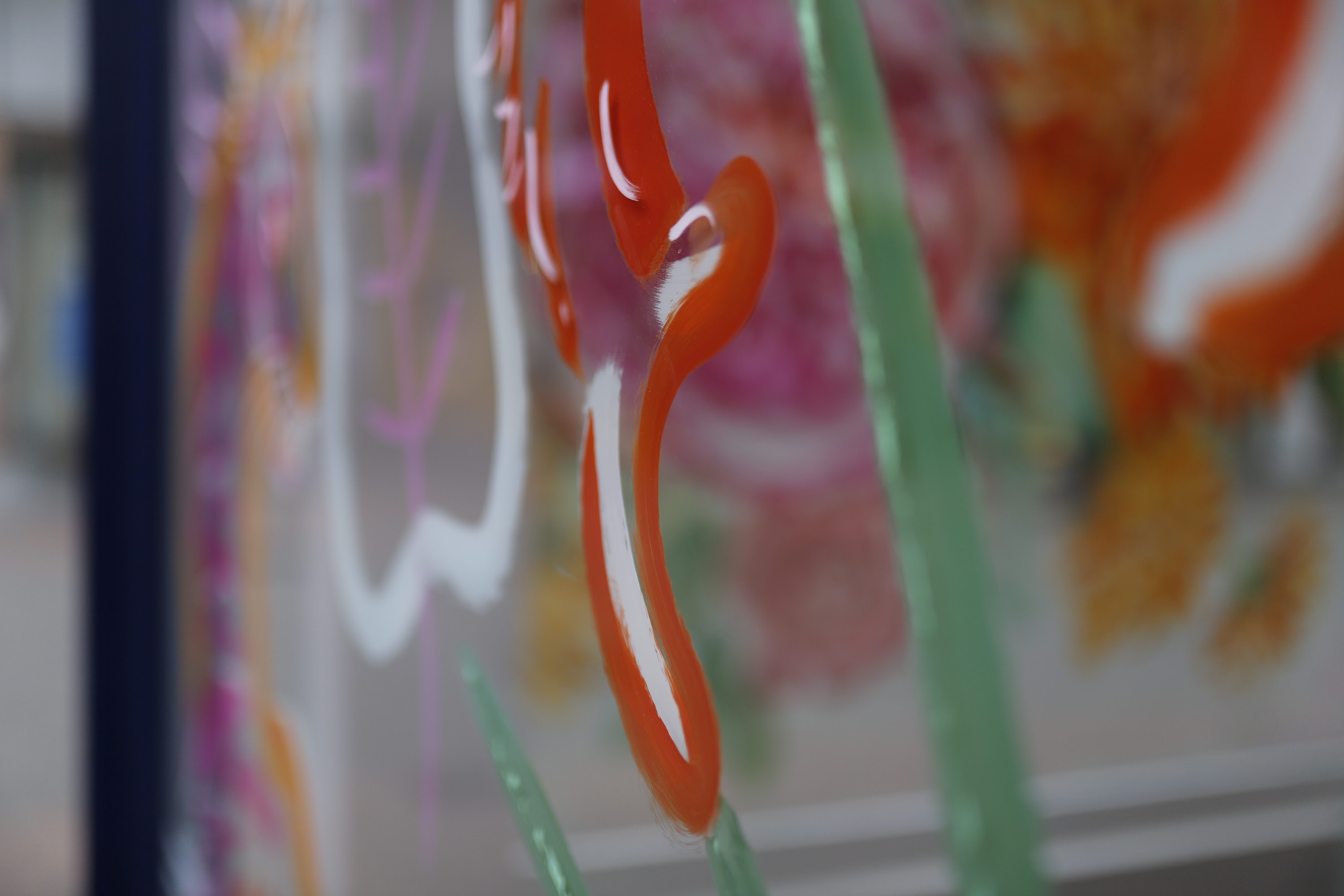 Abstract Painted Glass Art