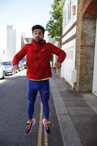 Man in Nike Running Gear on London Residential Street