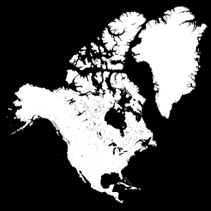 Physical Relief Map of North America and Greenland
