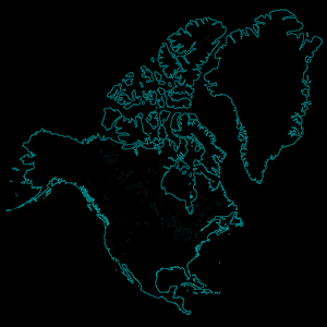 Physical Relief Map of North America and Greenland