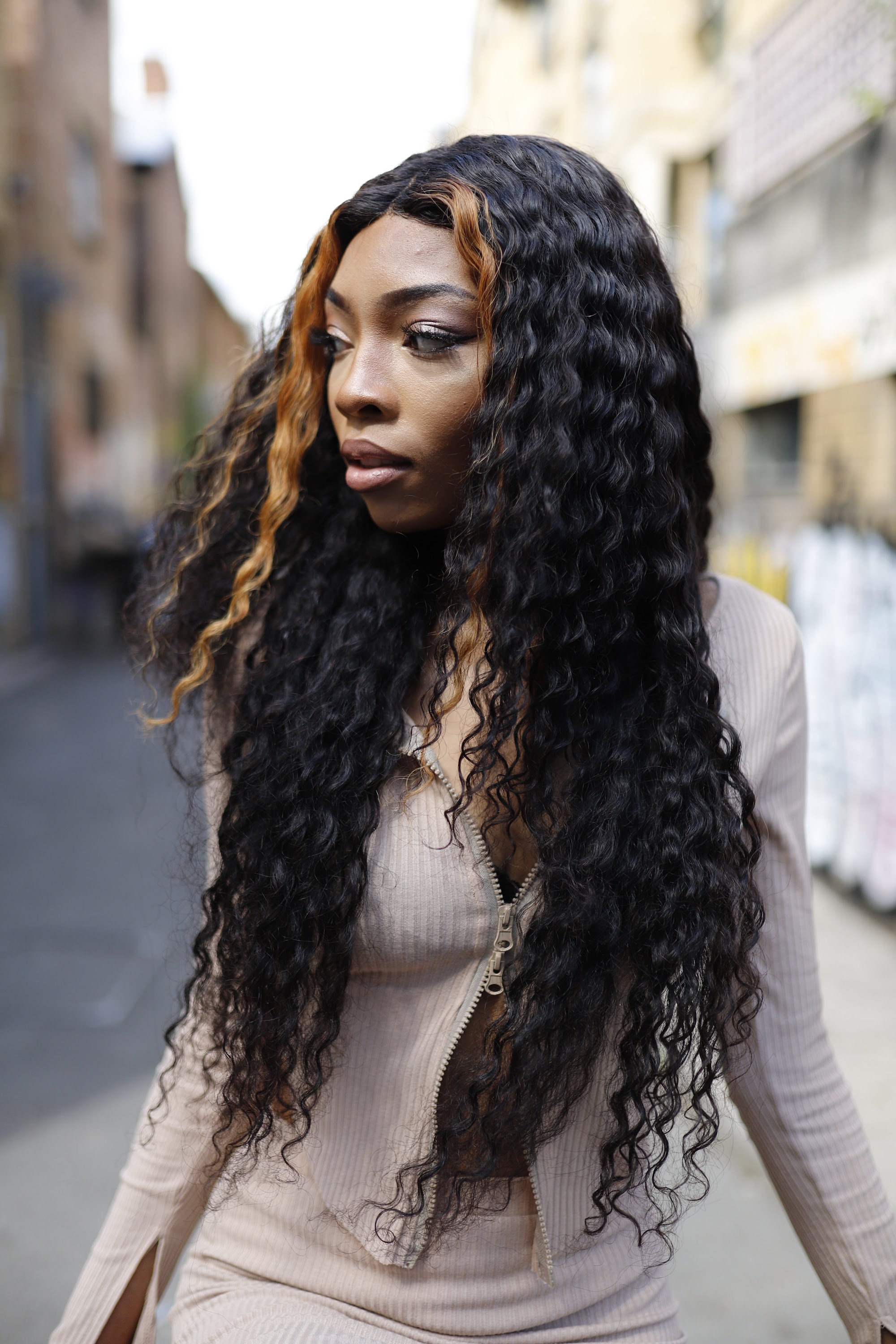 Urban Fashion Portrait on City Street