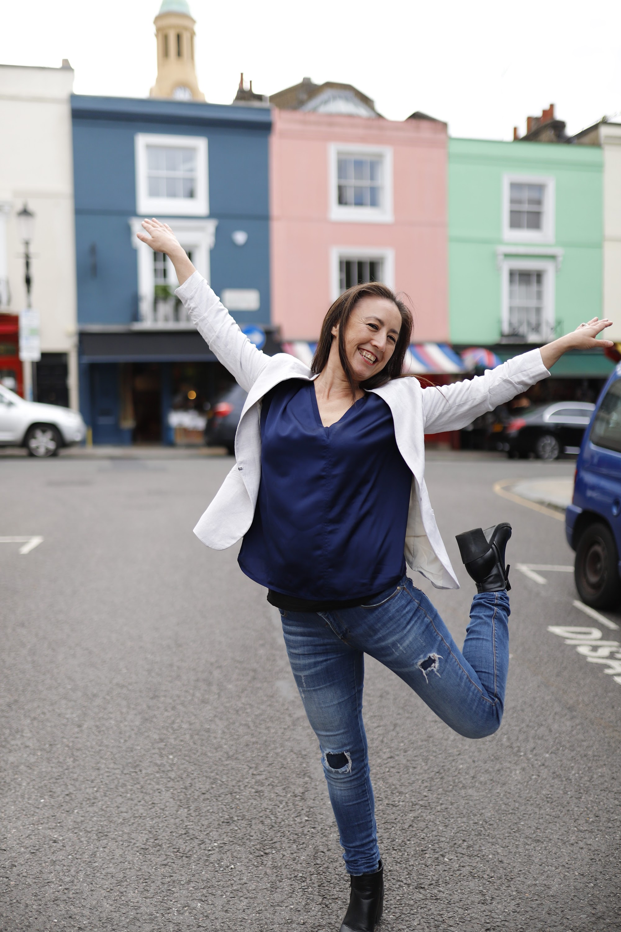 Woman in White Blazer — Outdoor Portrait