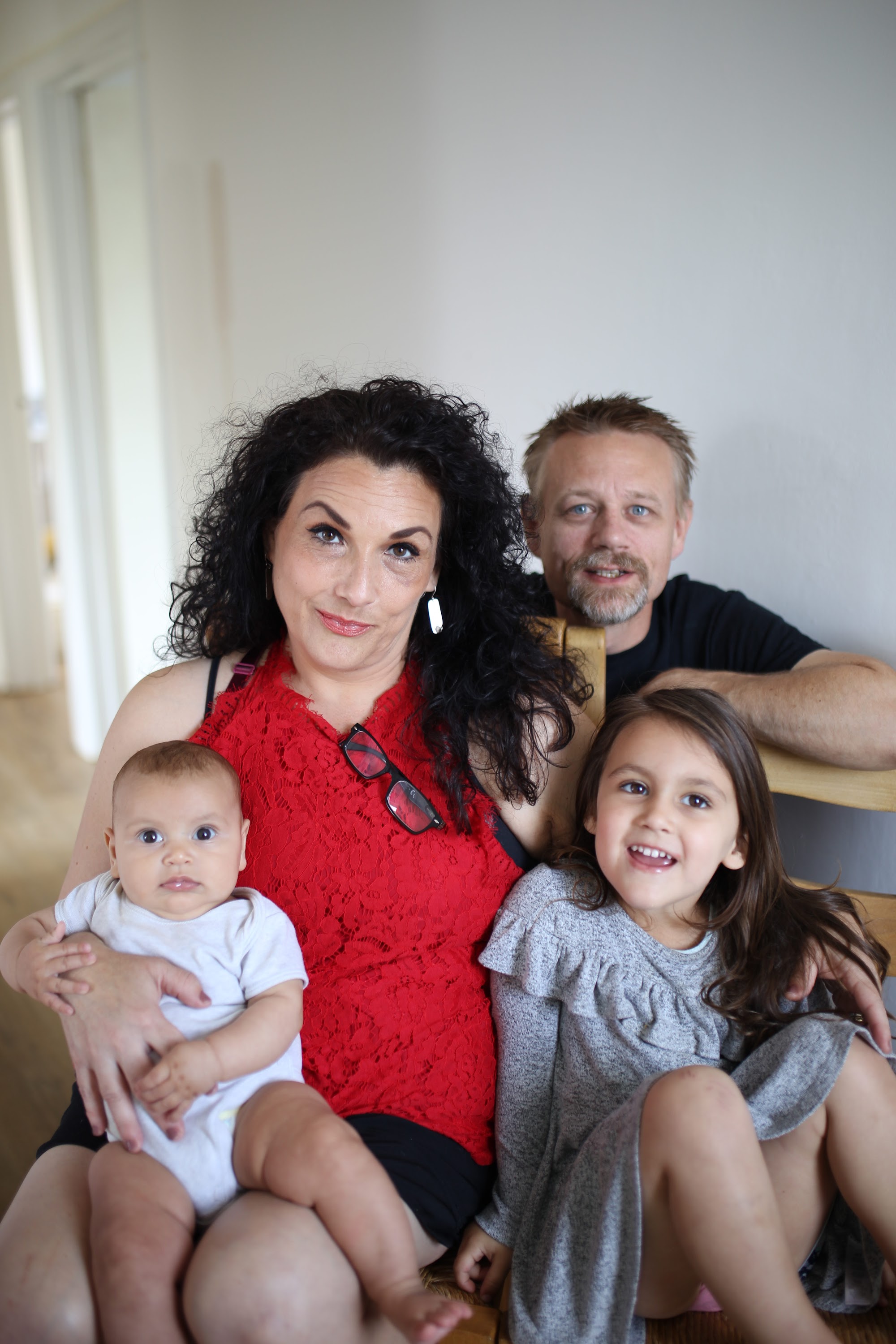 Family Portrait with Parents and Two Young Children