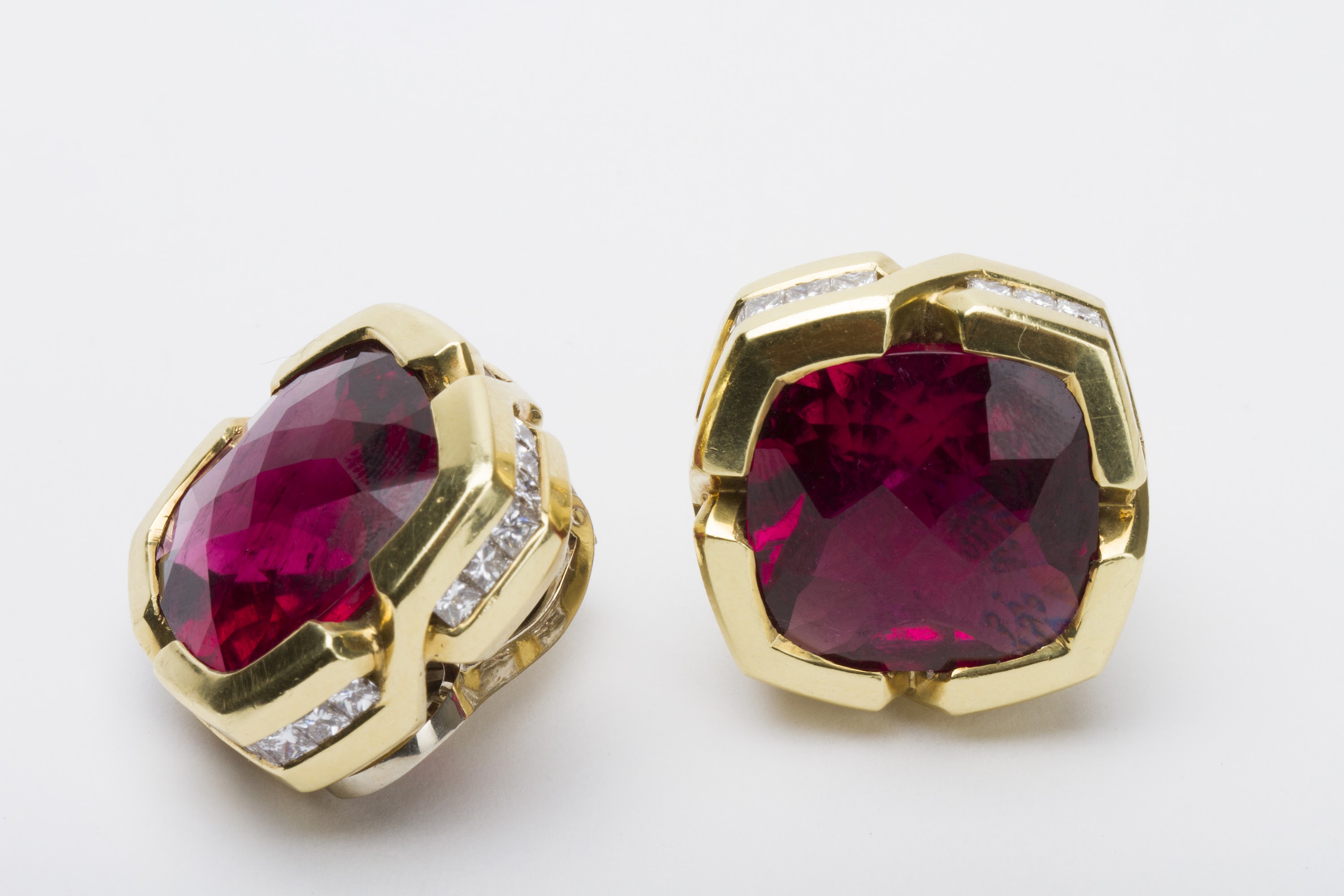 Tahitian Pearl and Pavé Diamond Drop Earrings on White Background