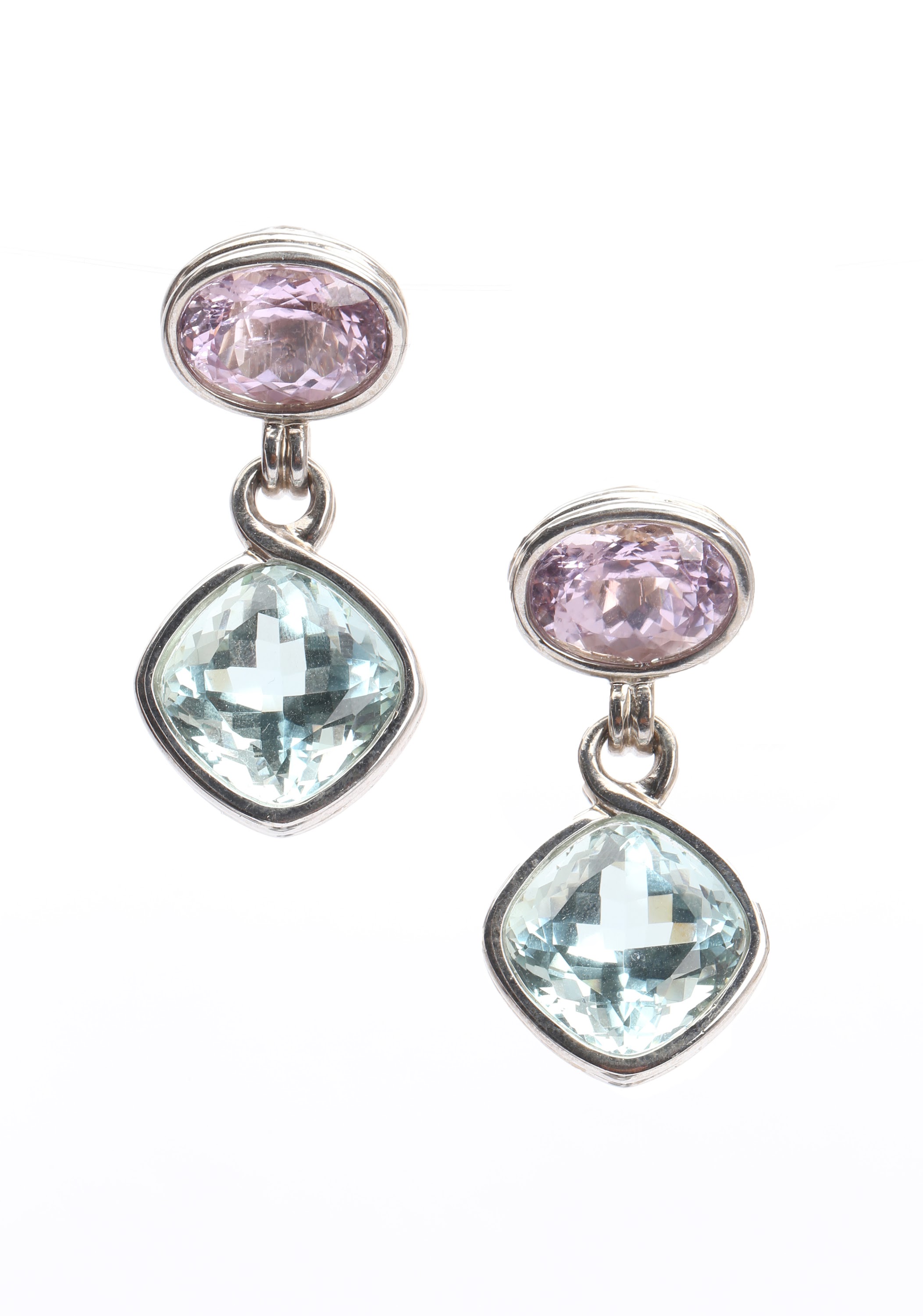Tahitian Pearl and Pavé Diamond Drop Earrings on White Background