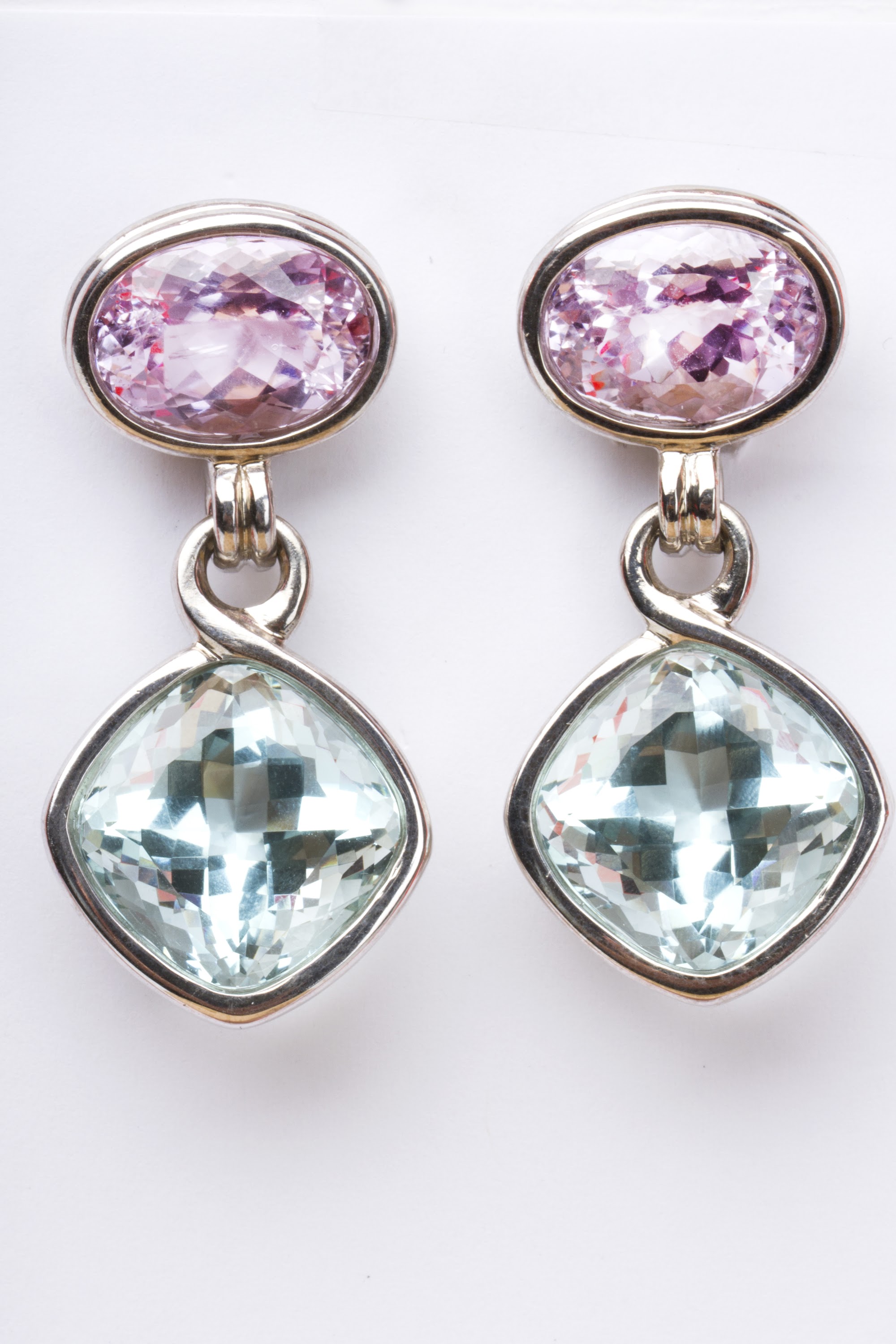 Tahitian Pearl and Pavé Diamond Drop Earrings on White Background