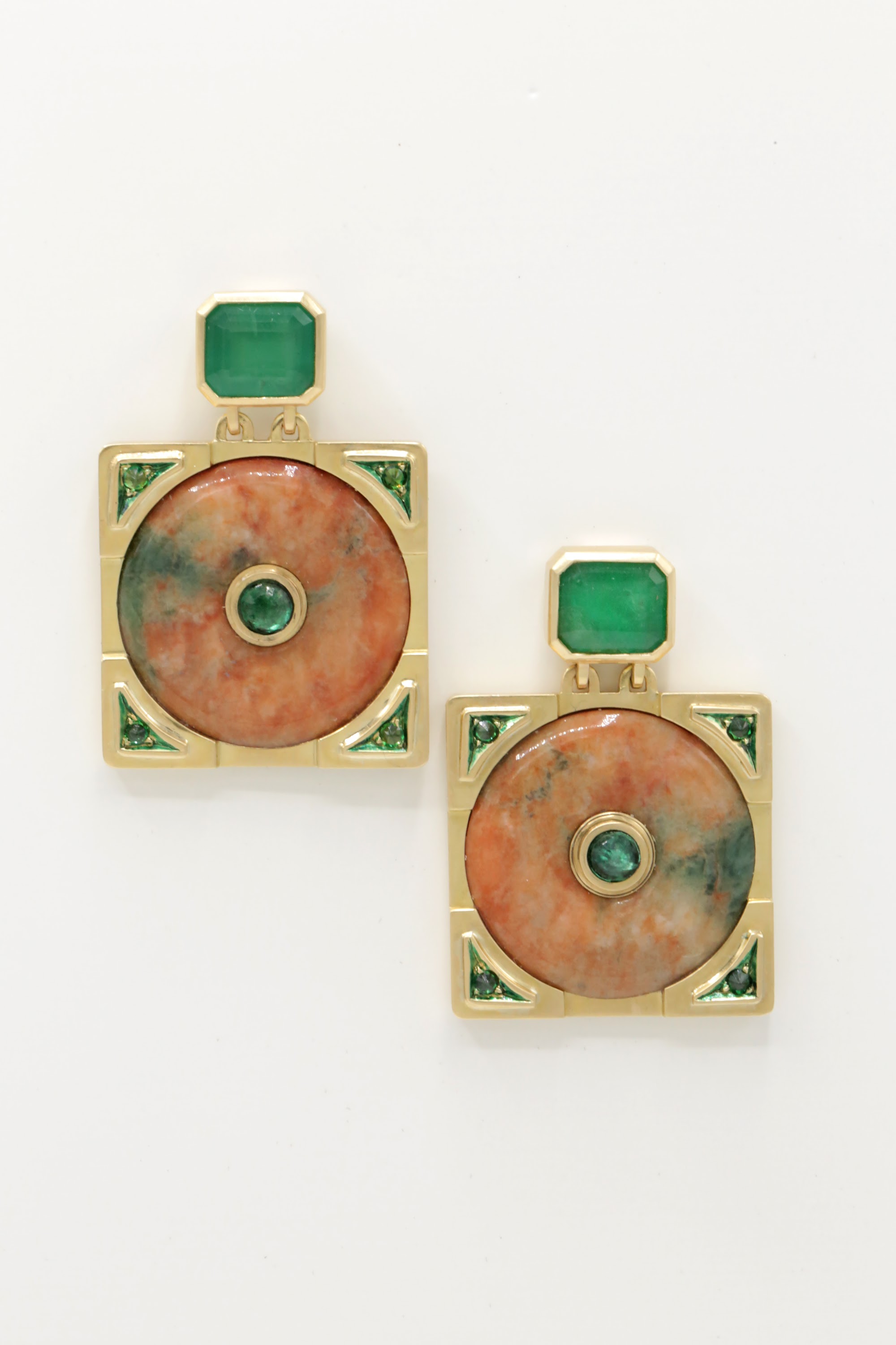 Tahitian Pearl and Pavé Diamond Drop Earrings on White Background