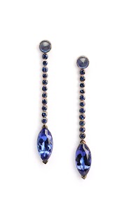 Tahitian Pearl and Pavé Diamond Drop Earrings on White Background