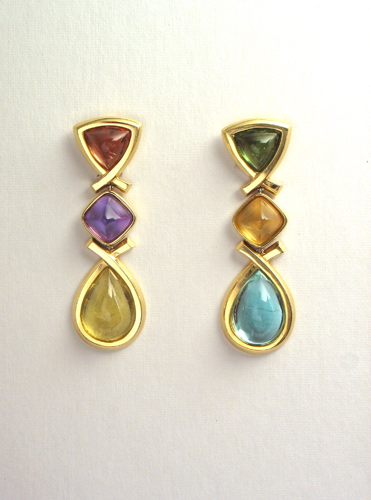 Tahitian Pearl and Pavé Diamond Drop Earrings on White Background