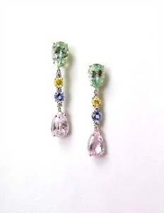 Tahitian Pearl and Pavé Diamond Drop Earrings on White Background