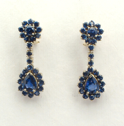 Tahitian Pearl and Pavé Diamond Drop Earrings on White Background