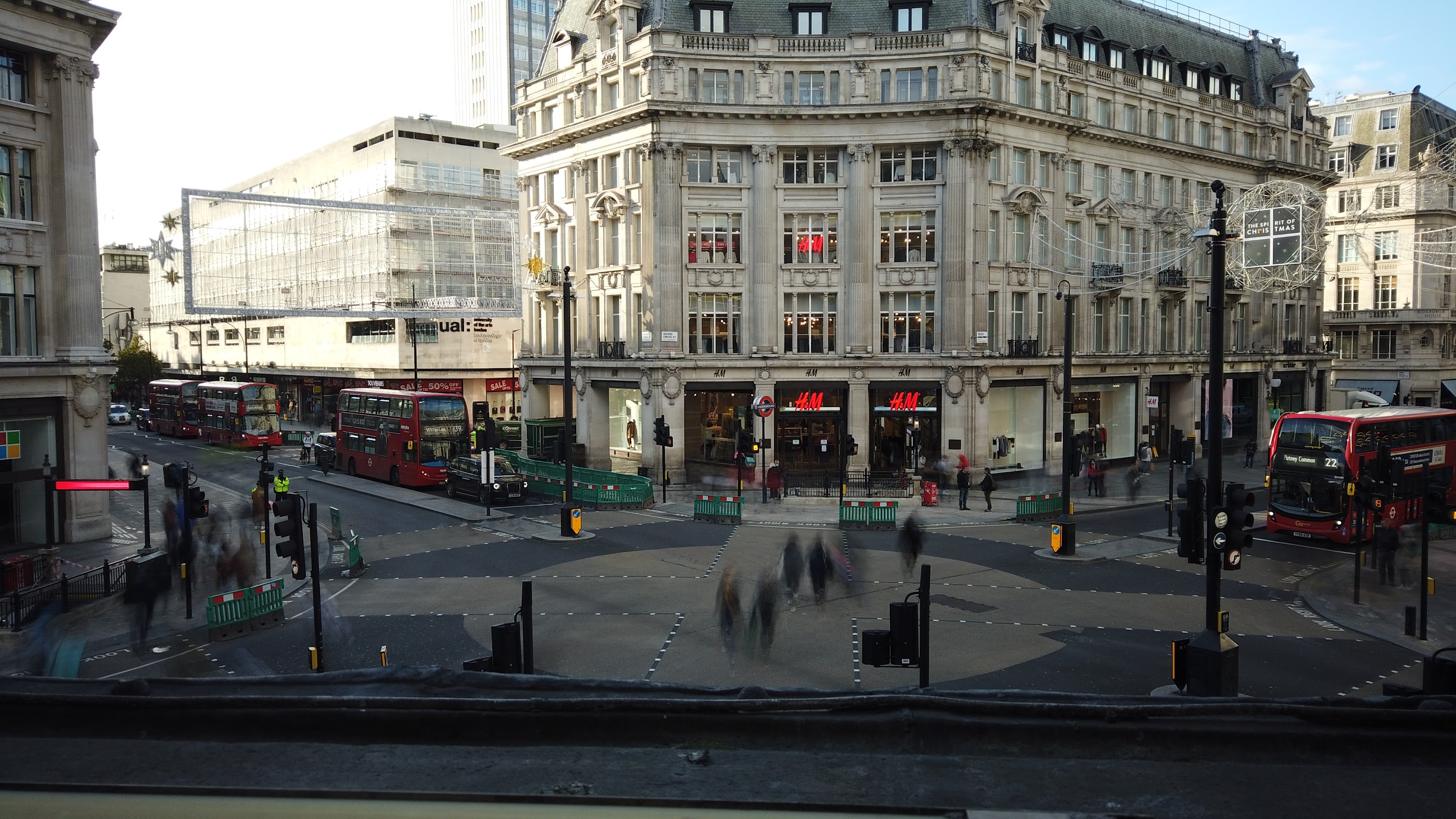 Oxford Circus Intersection at Christmas, London