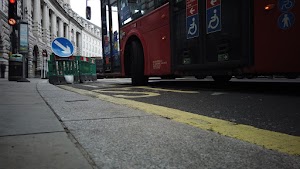 Red Double-Decker Bus Motion Blur on Regent Street, London