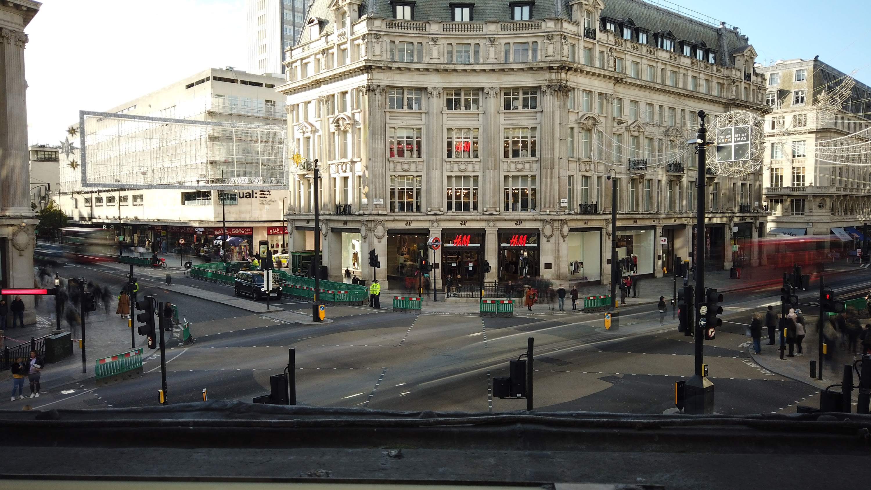 Oxford Circus Intersection at Christmas, London