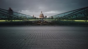 Millennium Bridge Looking Toward St. Paul's Cathedral, London