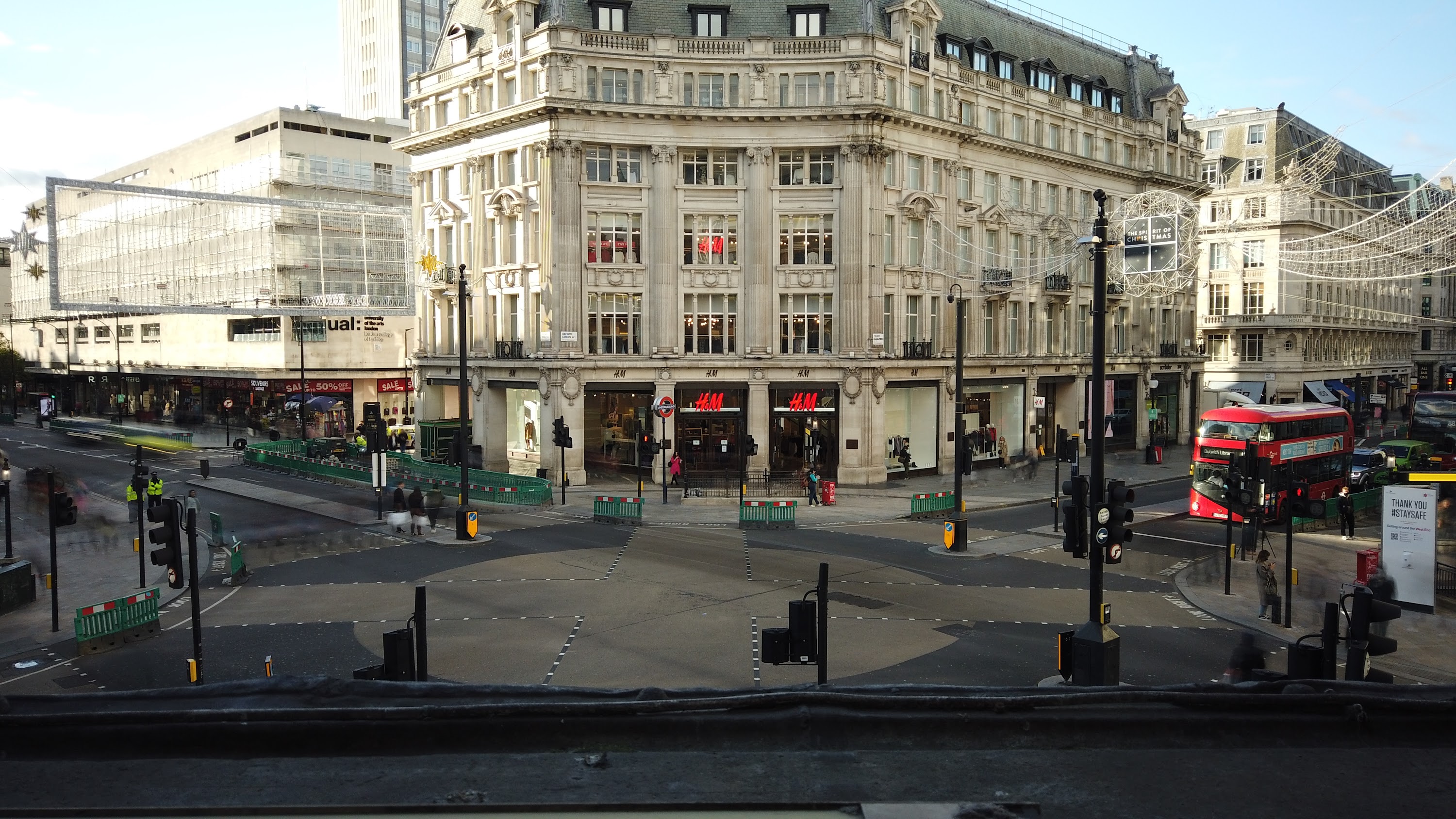 Oxford Circus Intersection at Christmas, London