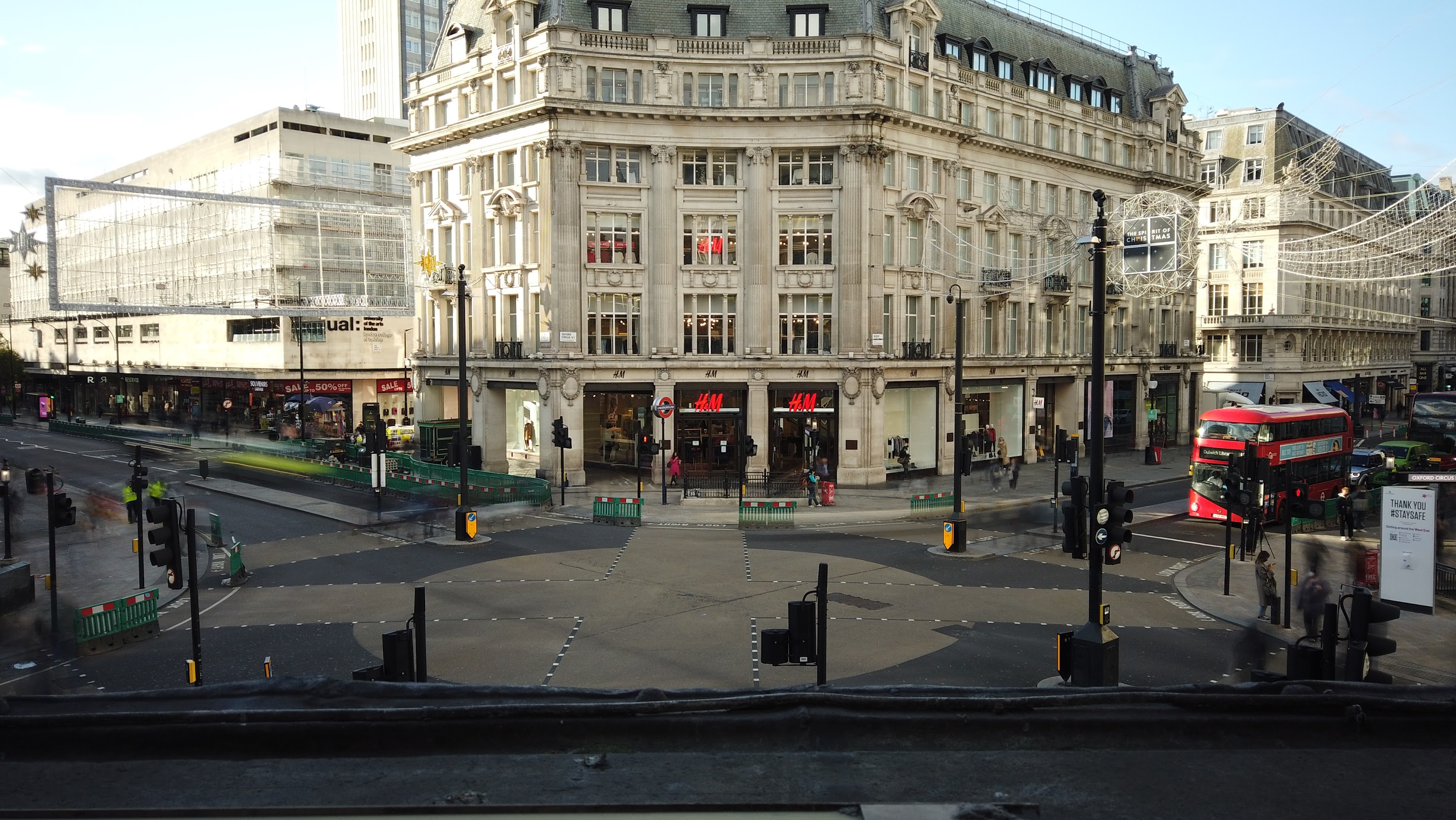 Oxford Circus Intersection at Christmas, London
