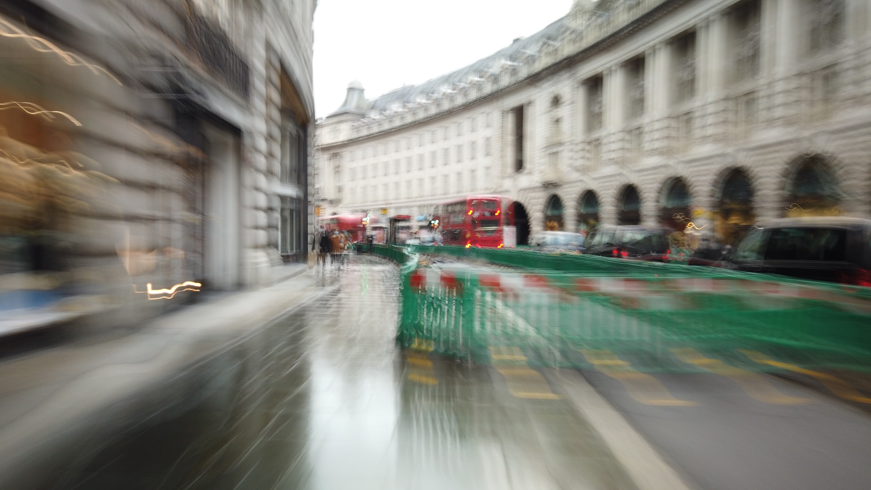 Motion-Blurred Urban Pedestrian Street Scene
