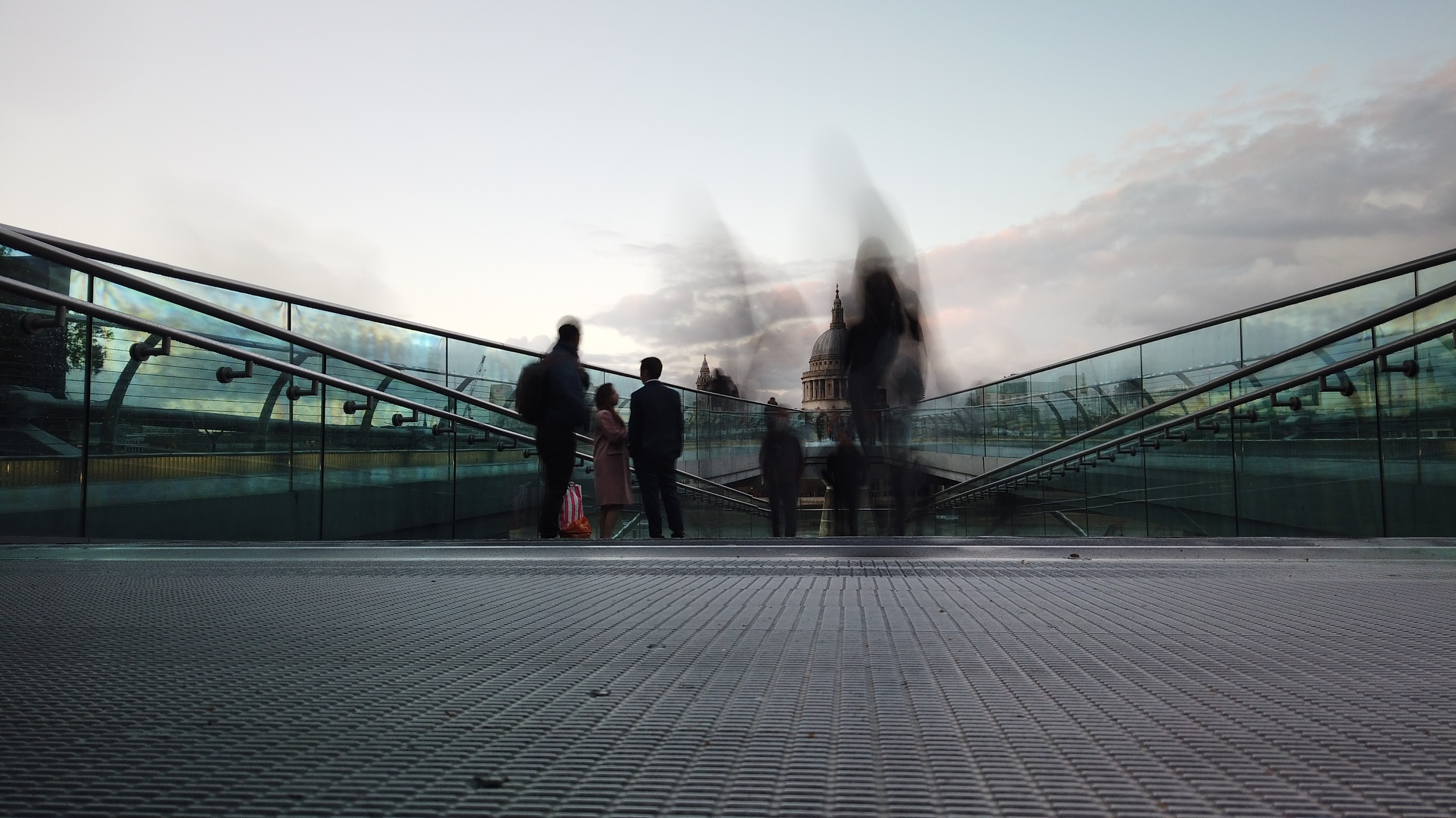 Millennium Bridge Long Exposure Looking Toward St. Paul's Cathedral, London