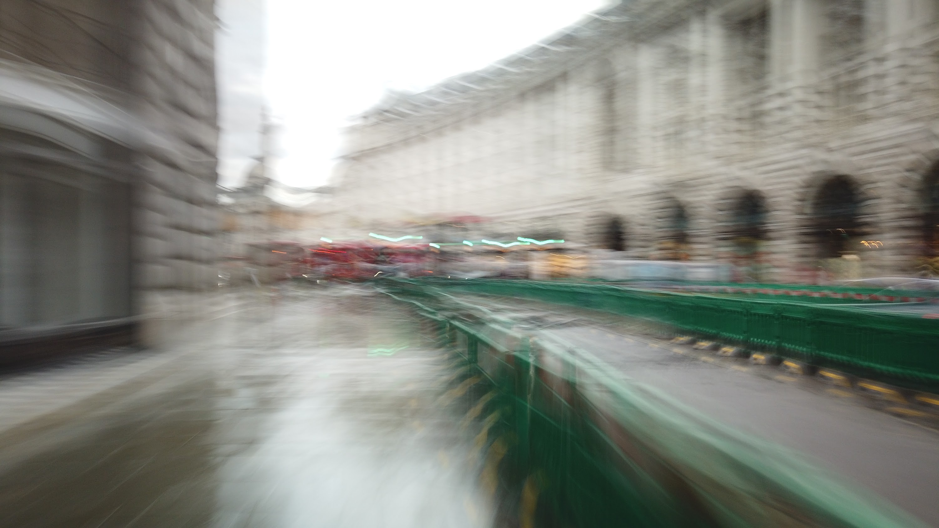 Motion-Blurred Urban Pedestrian Street Scene