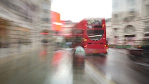 Motion-Blurred Urban Pedestrian Street Scene