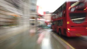 Motion-Blurred Urban Pedestrian Street Scene