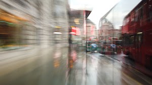 Motion-Blurred Urban Pedestrian Street Scene