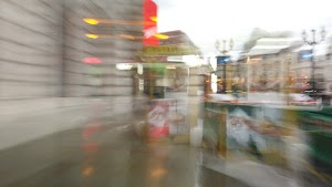 Motion-Blurred Urban Pedestrian Street Scene