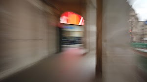 Motion-Blurred Urban Pedestrian Street Scene