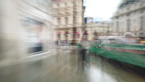 Motion-Blurred Urban Pedestrian Street Scene
