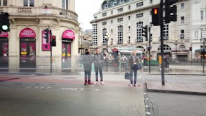 Motion-Blurred Urban Pedestrian Street Scene