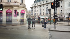 Motion-Blurred Urban Pedestrian Street Scene