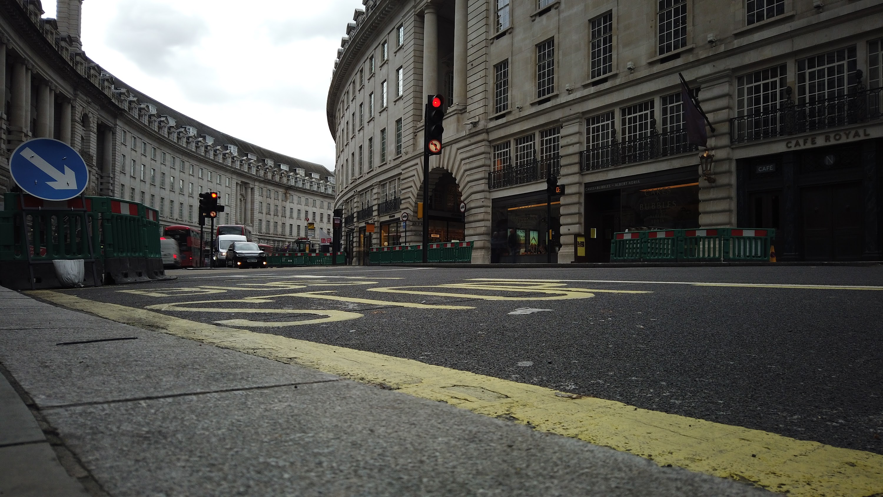 Red Double-Decker Bus Motion Blur on Regent Street, London