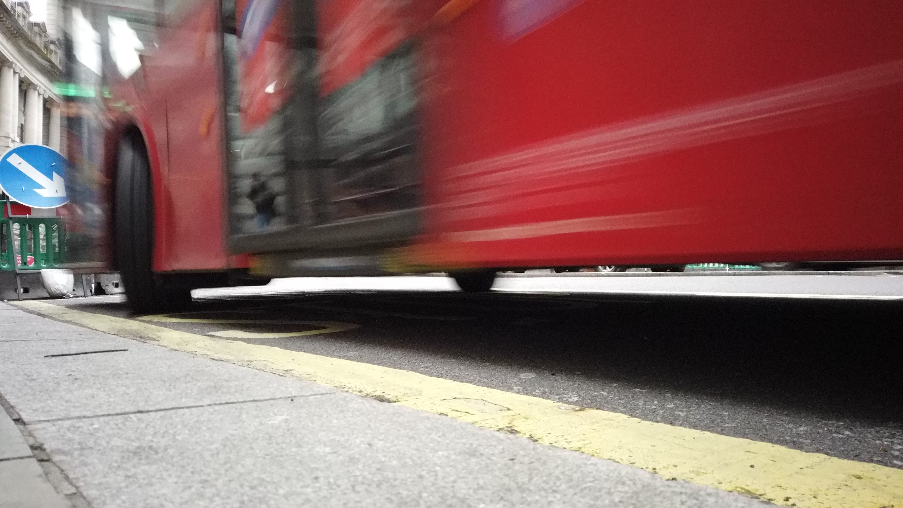 Red Double-Decker Bus Motion Blur on Regent Street, London