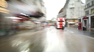 Motion-Blurred Urban Pedestrian Street Scene