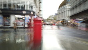Motion-Blurred Urban Pedestrian Street Scene