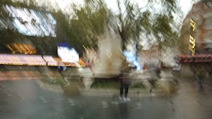 Motion-Blurred Urban Pedestrian Street Scene