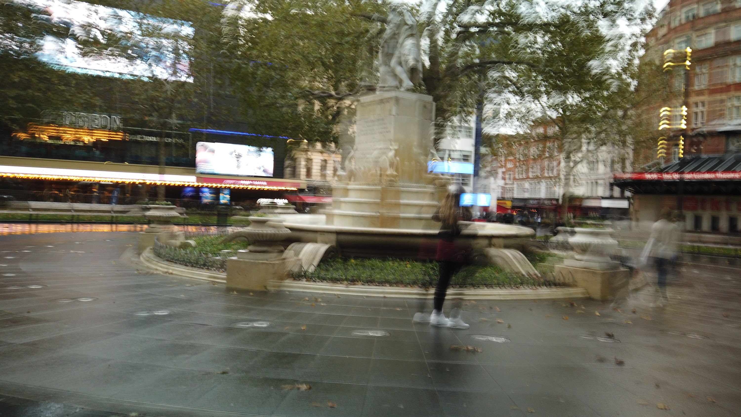 Motion-Blurred Urban Pedestrian Street Scene