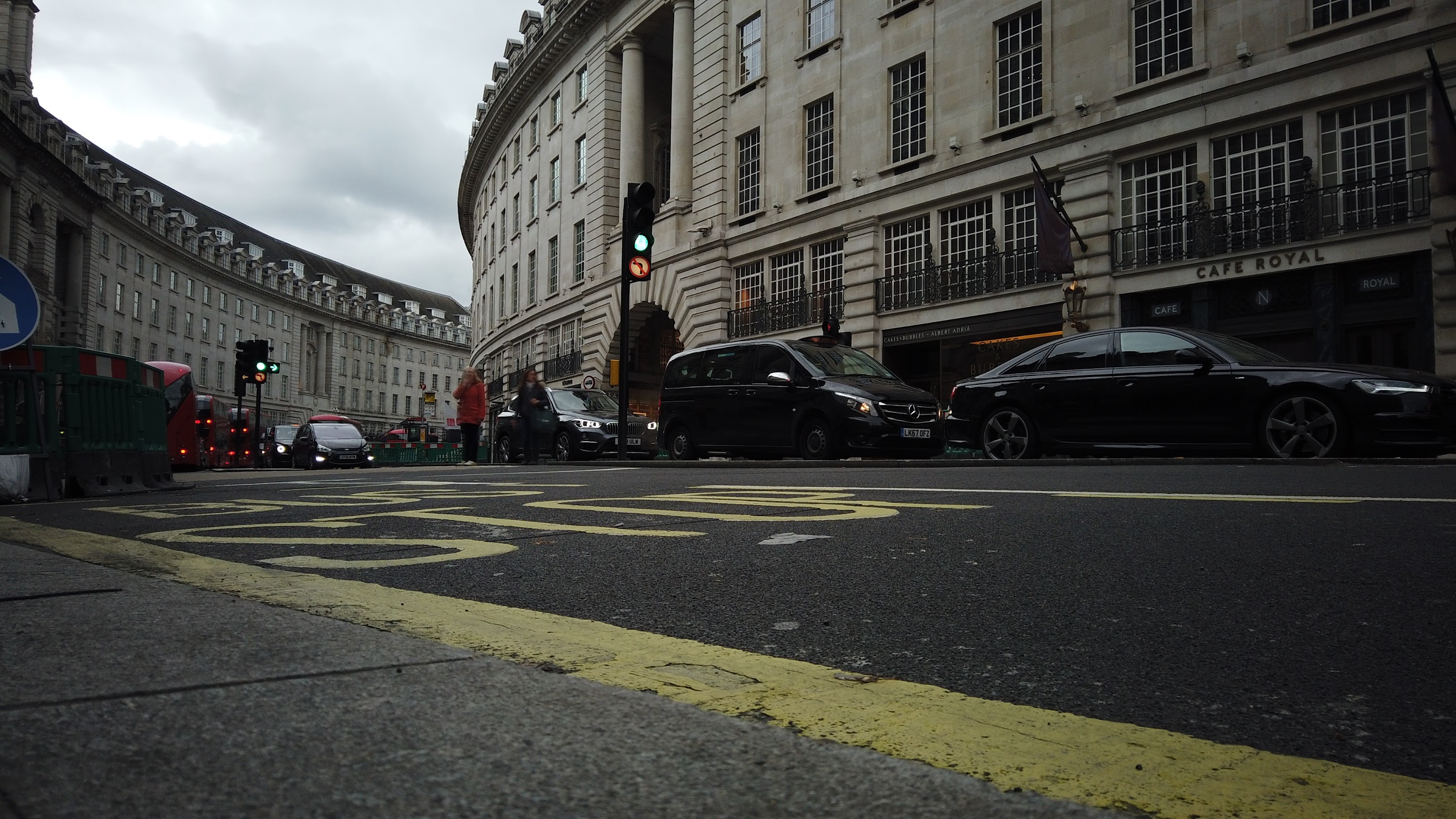 Red Double-Decker Bus Motion Blur on Regent Street, London