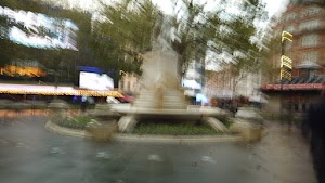 Motion-Blurred Urban Pedestrian Street Scene