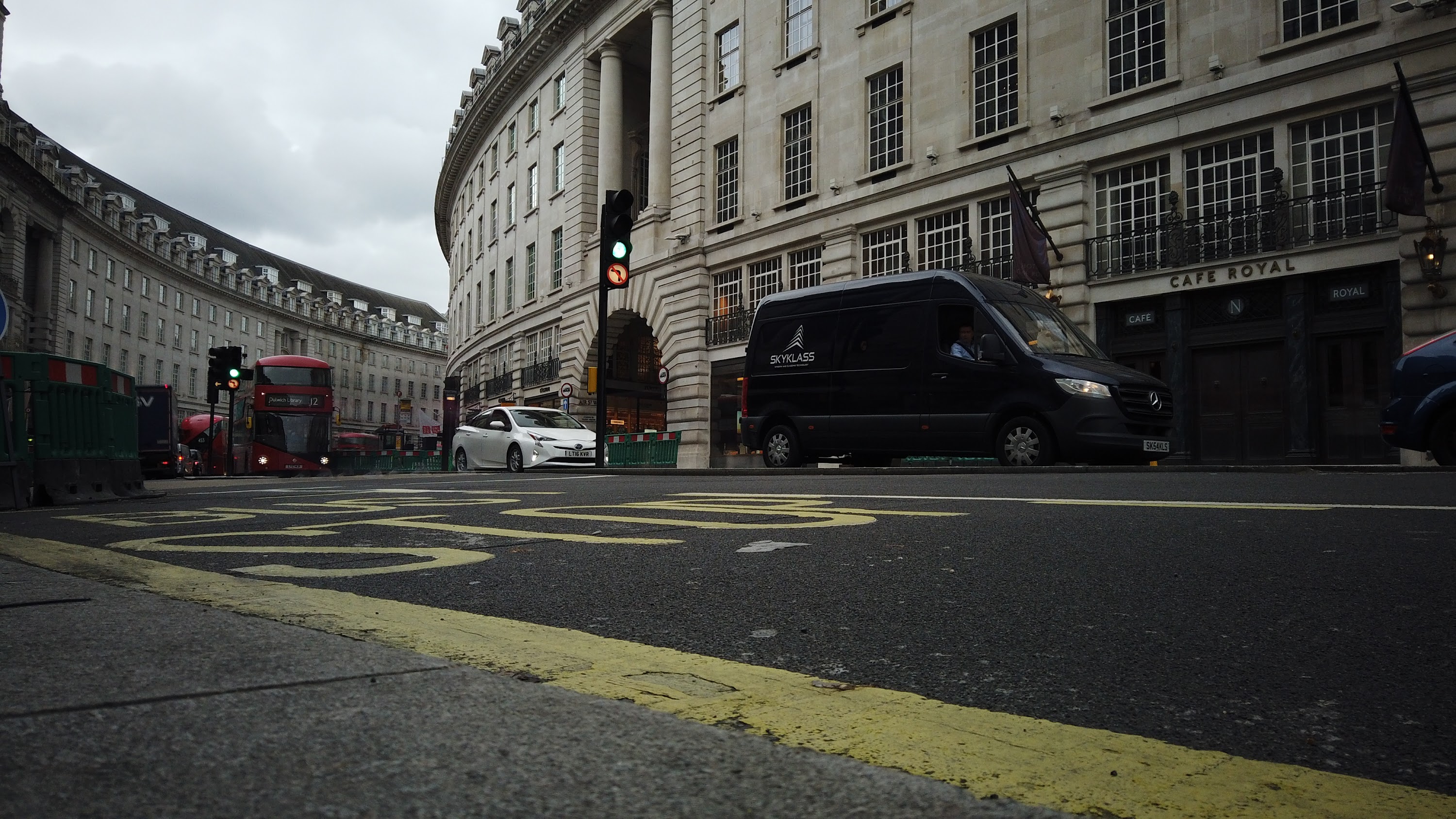 Red Double-Decker Bus Motion Blur on Regent Street, London