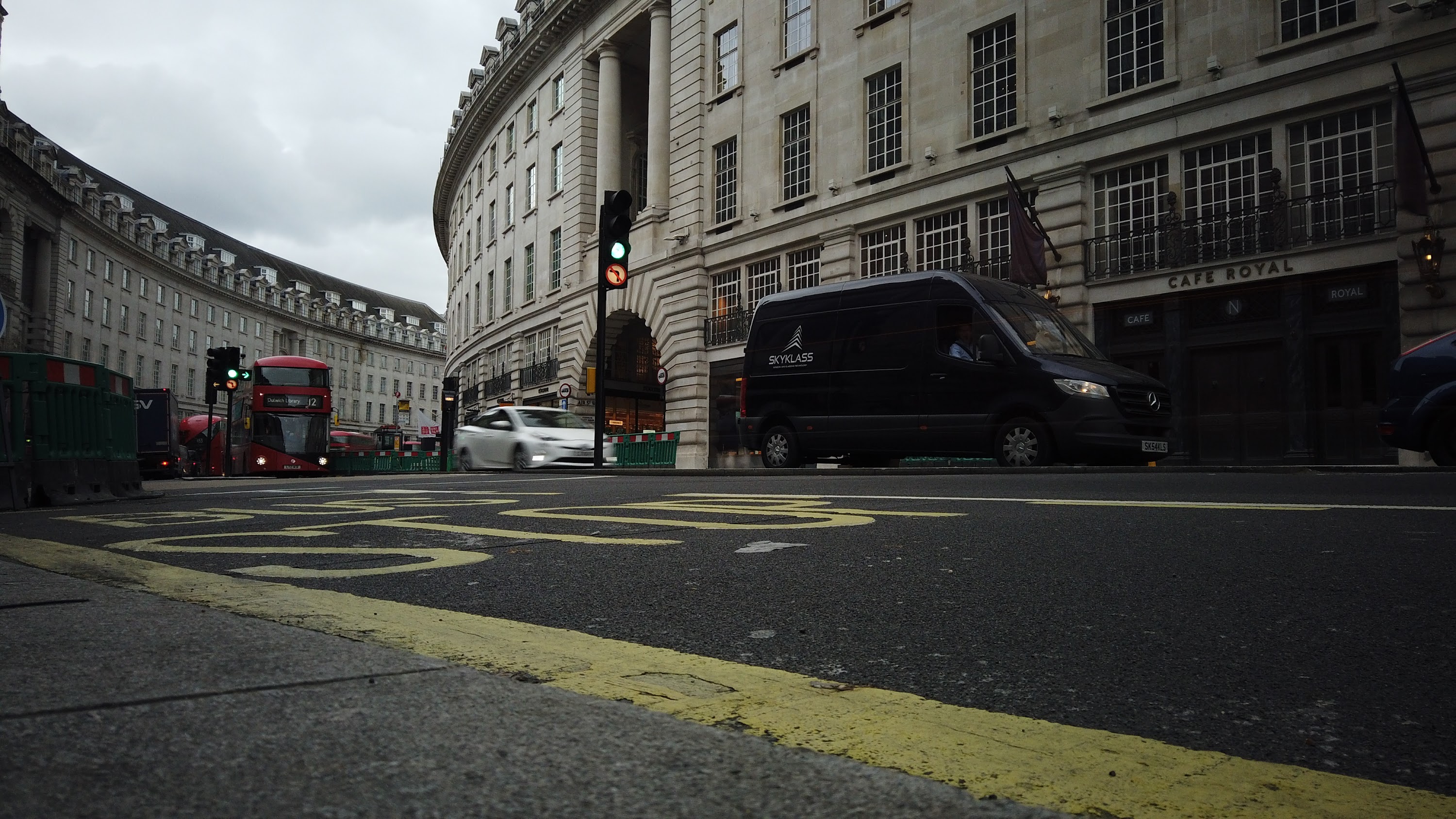 Red Double-Decker Bus Motion Blur on Regent Street, London