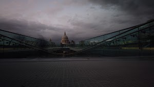 Millennium Bridge Long Exposure Looking Toward St. Paul's Cathedral, London