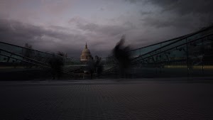 Millennium Bridge Long Exposure Looking Toward St. Paul's Cathedral, London