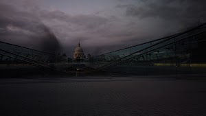 Millennium Bridge Long Exposure Looking Toward St. Paul's Cathedral, London