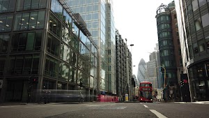 City of London Financial District Street View with The Gherkin