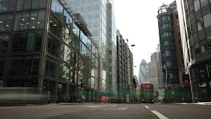 City of London Financial District Street View with The Gherkin