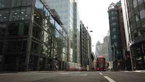 City of London Financial District Street View with The Gherkin