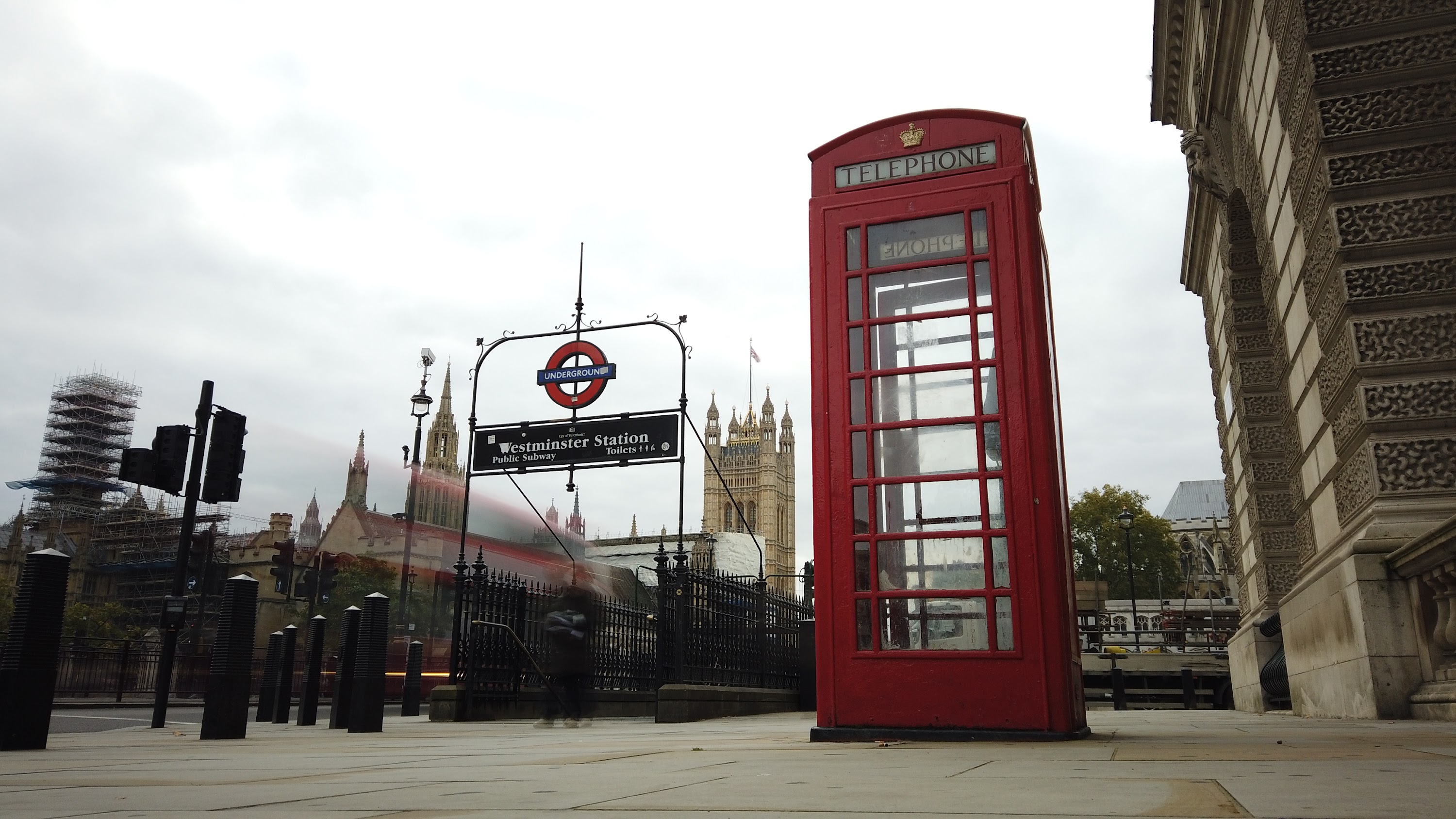Red Telephone Box at Westminster Station, London