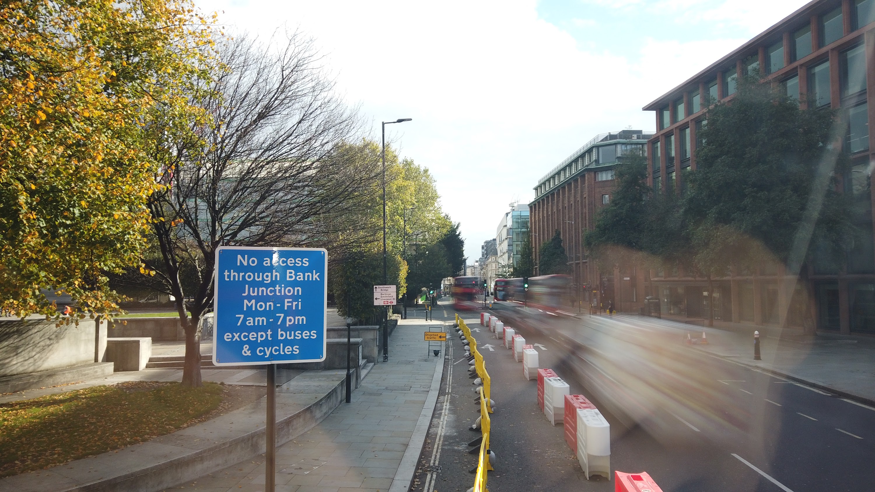City of London Bus Lane — Buses & Cycles Only Sign